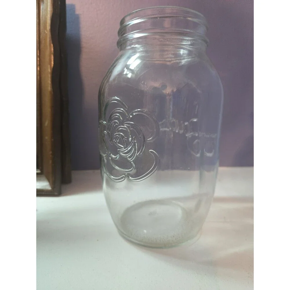The Bougs 1/2 Gallon Extra Large Wide Mouth Floral Glass Mason Jar